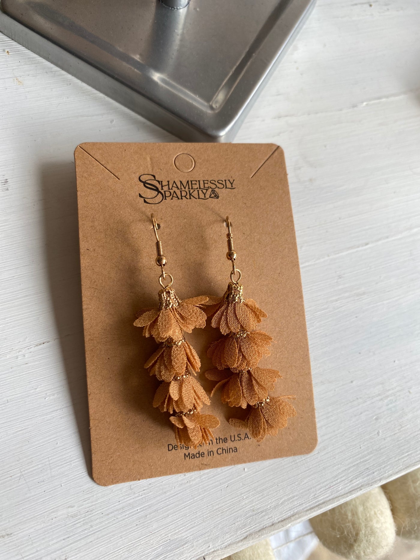 Stacked Floral Dangle Earrings