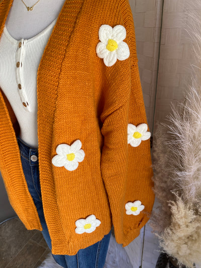 Crocheted Flower Cardigan