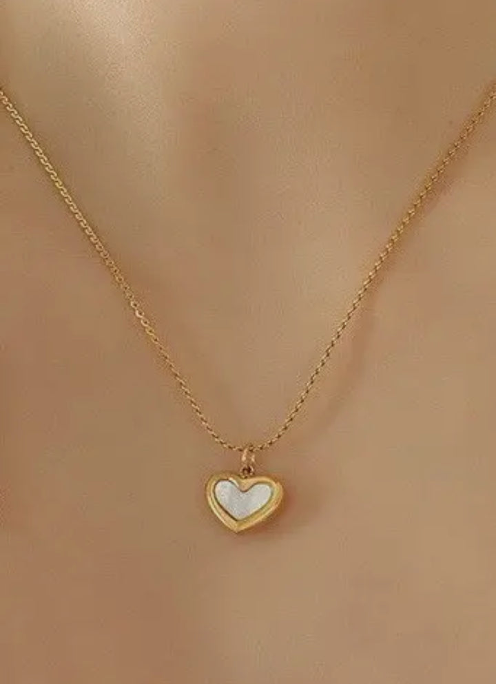 Opal Gold Heart Necklace