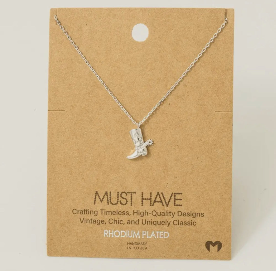 Cowboy Boot Wrangler Necklace