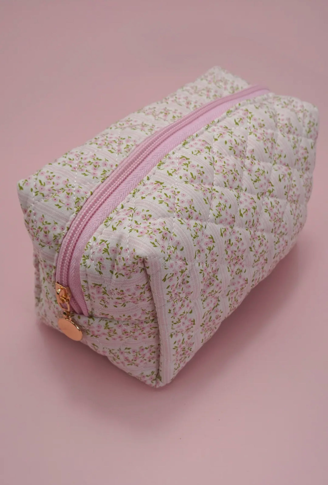 Cotton Ditsy Floral Quilted Makeup Bag