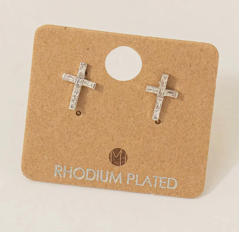 Mini Diamond Cross Studs