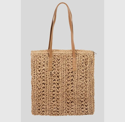 Woven Straw Tote Bag