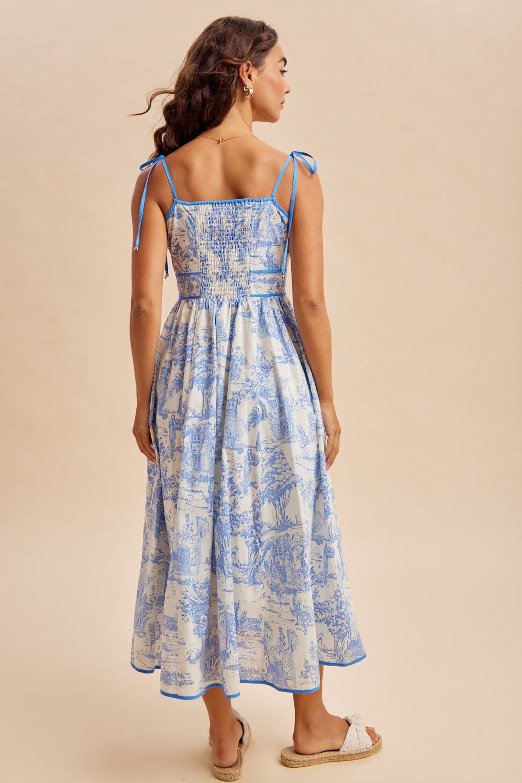 THE BRIELLE | COTTON TOILE SLEEVELESS MIDI DRESS