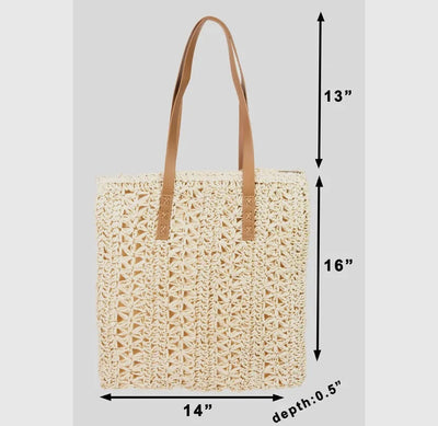 Woven Straw Tote Bag