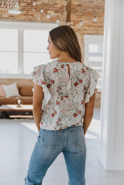 The Lilliana | Green Floral Blouse