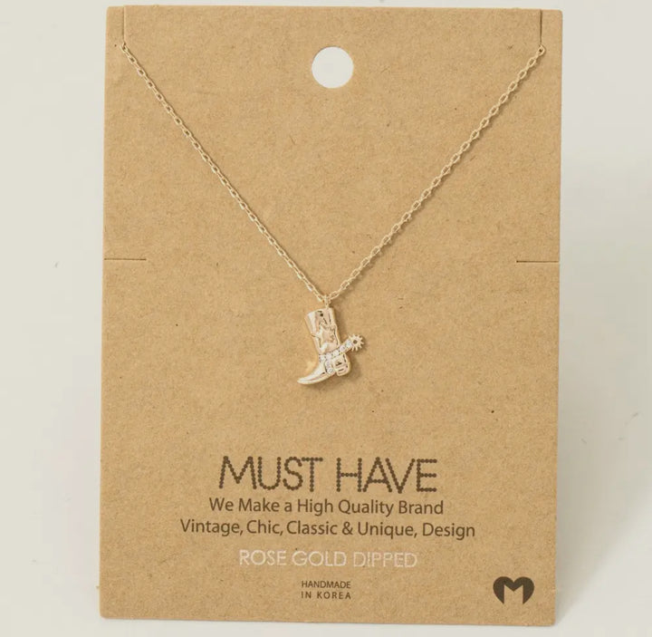Cowboy Boot Wrangler Necklace