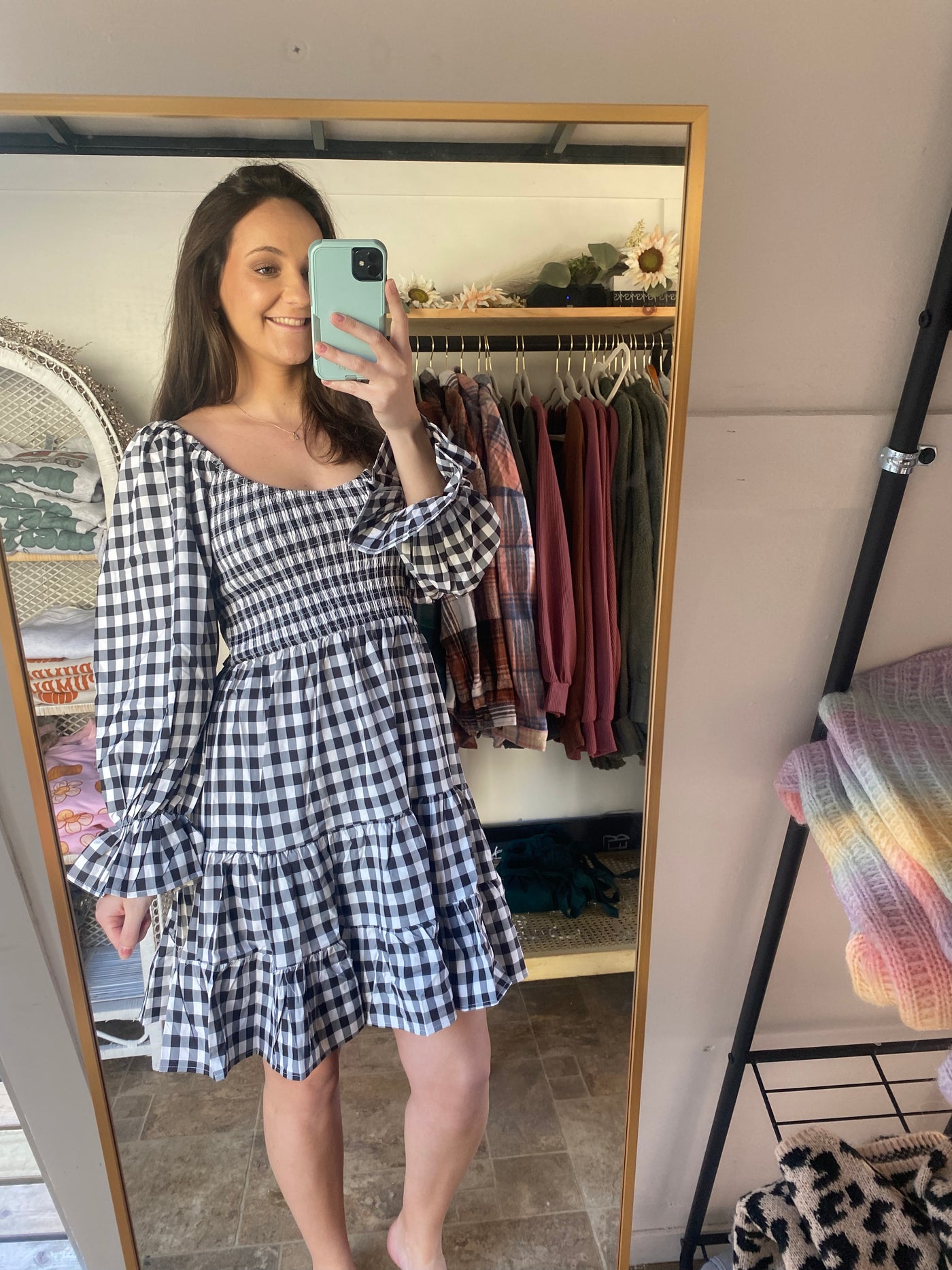 The Darcy| Long Sleeve Checkered Dress
