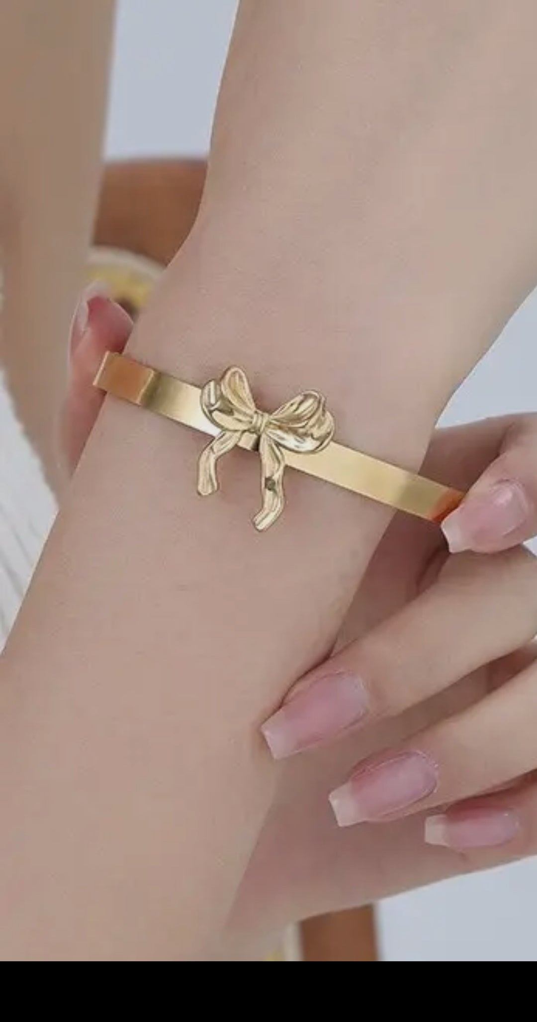 18k Stainless Steel Bow Cuff Bracelet