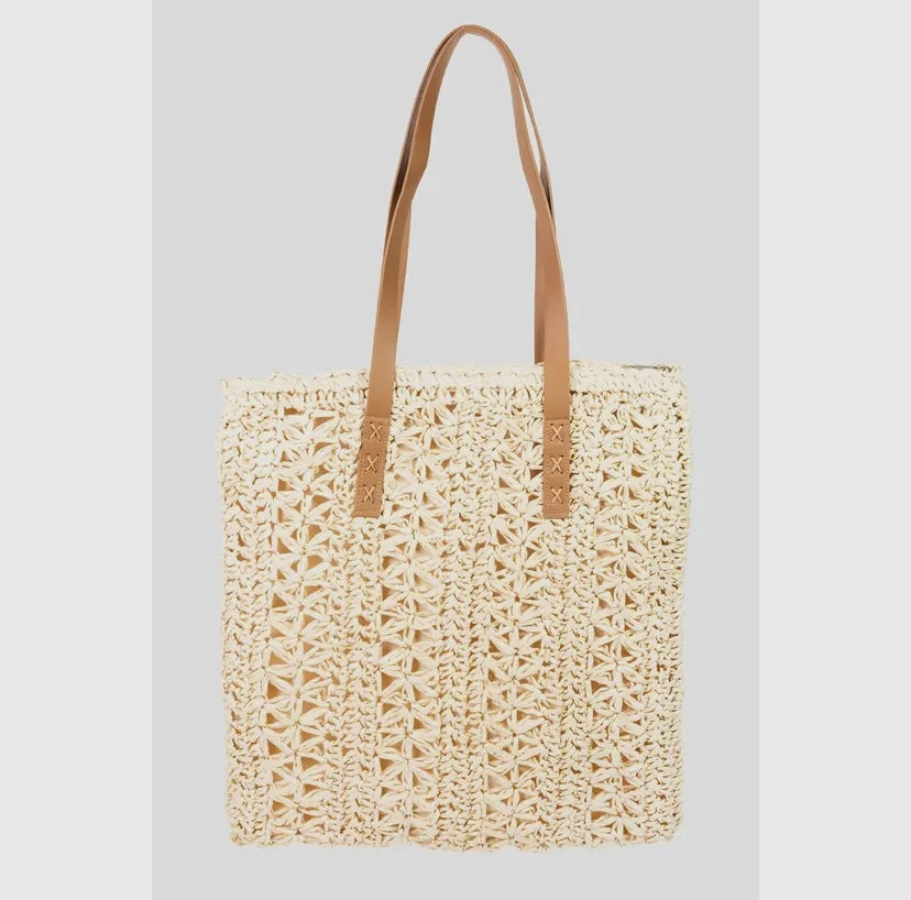 Woven Straw Tote Bag