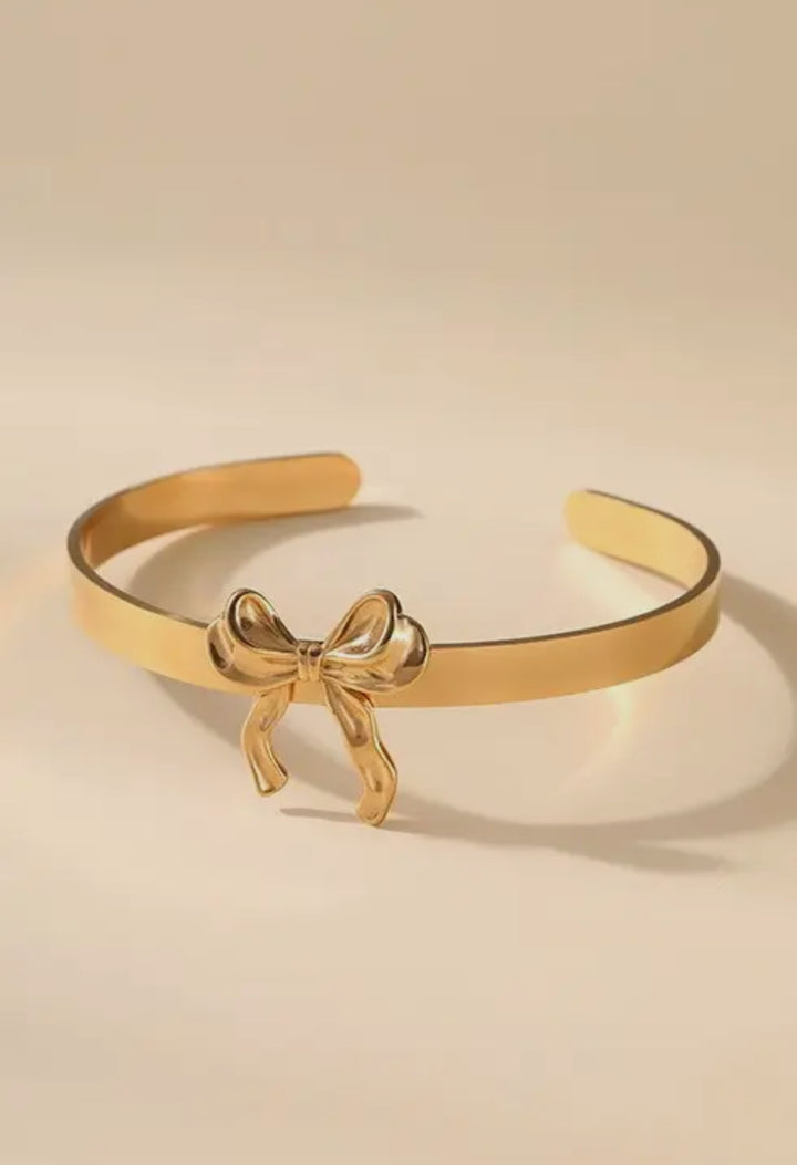 18k Stainless Steel Bow Cuff Bracelet