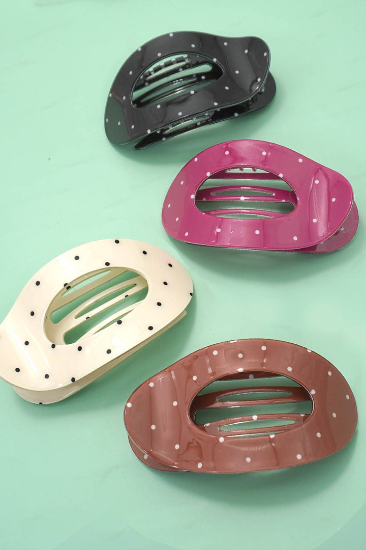Jumbo Lay Flat Oval Hair Claw Clips