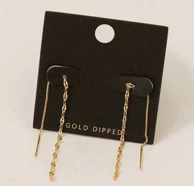 Gold Dipped Dainty Chain Earrings
