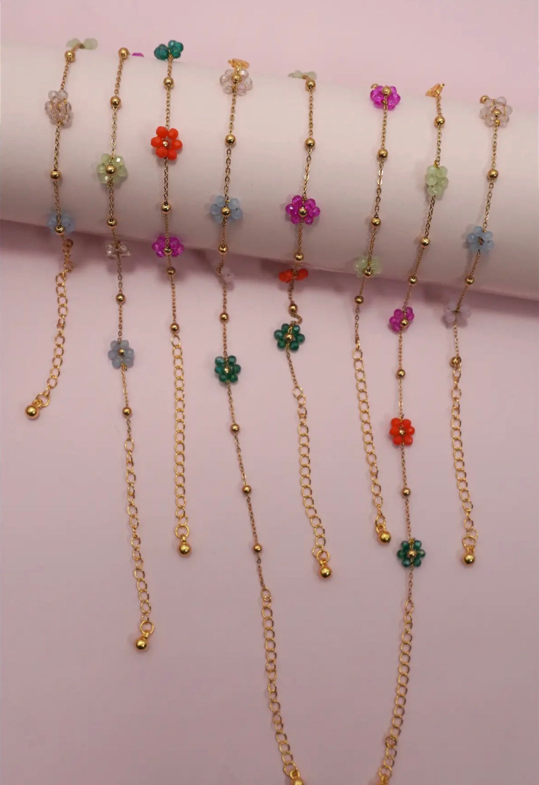 Summer Beaded Flower Charm Bracelets