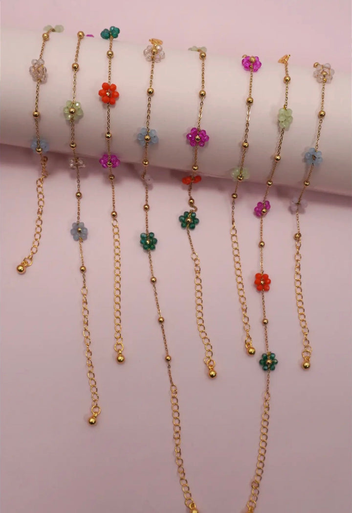 Summer Beaded Flower Charm Bracelets