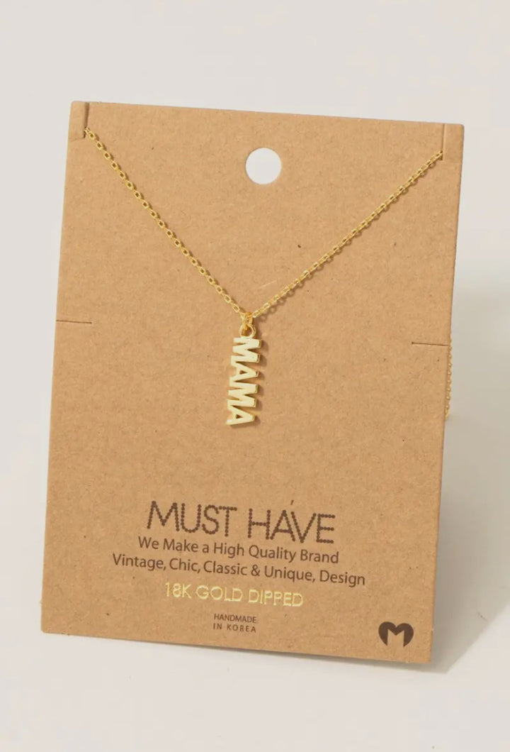 Flat M A M A Necklace
