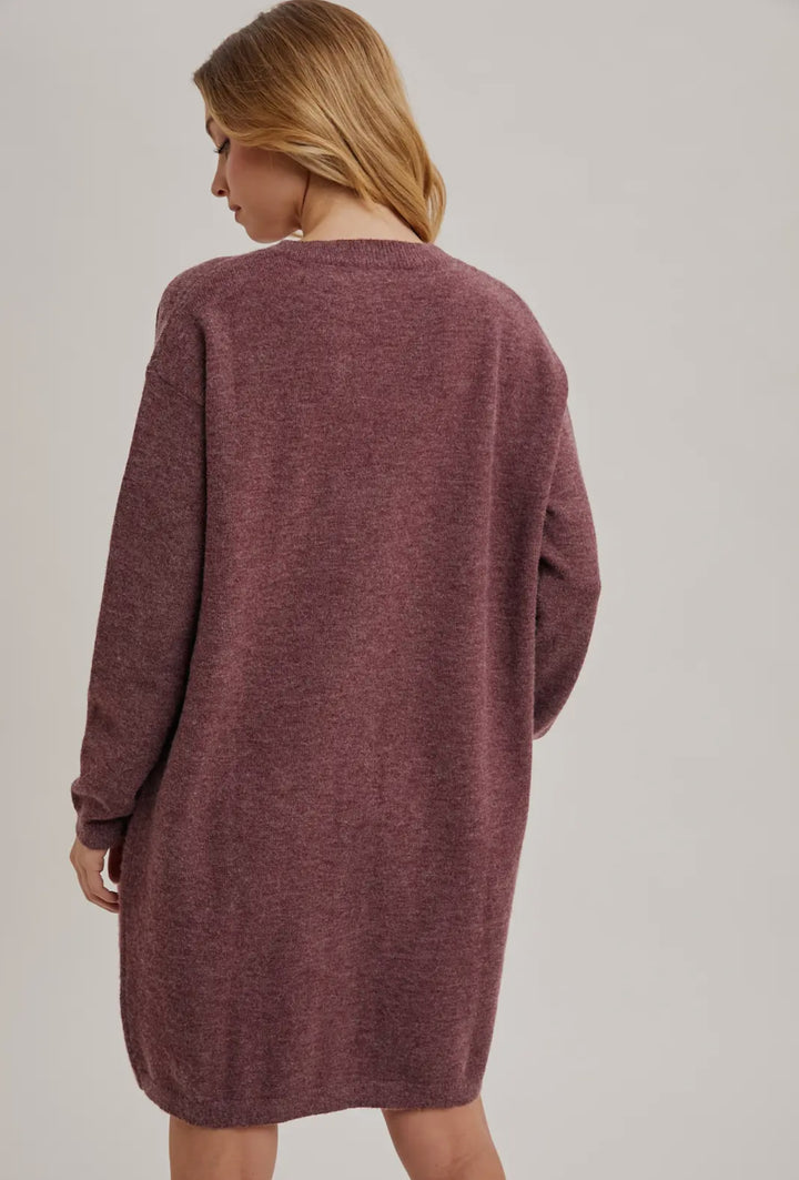 Oversized Plum Cardigan