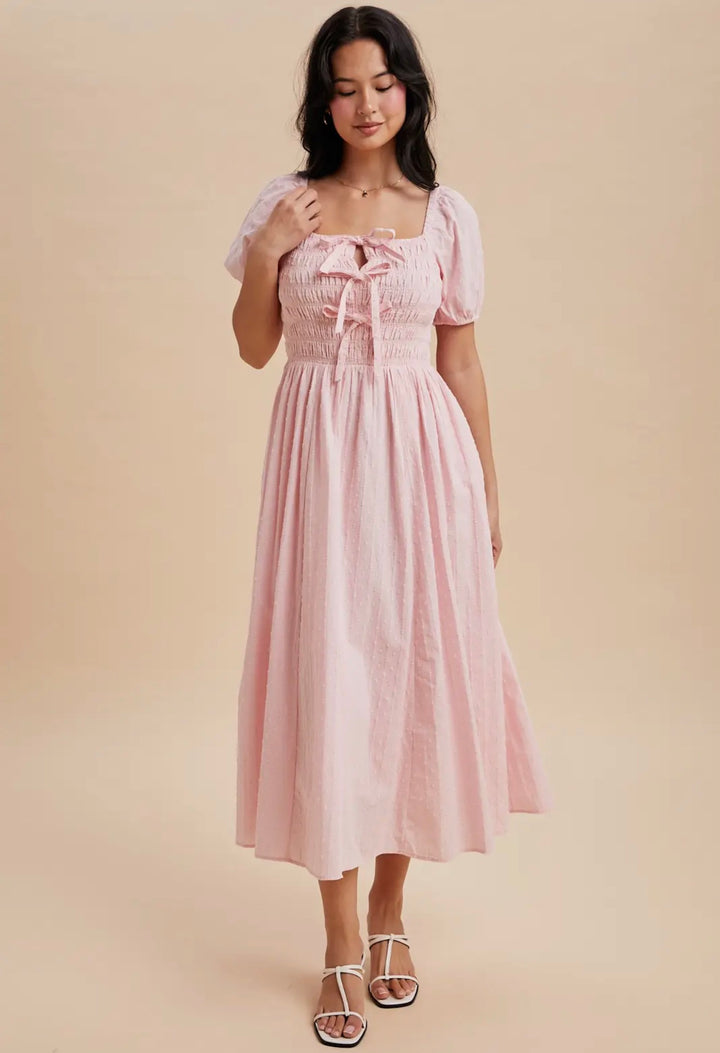 The Brynnleigh | Pastel Midi Smocking Dress