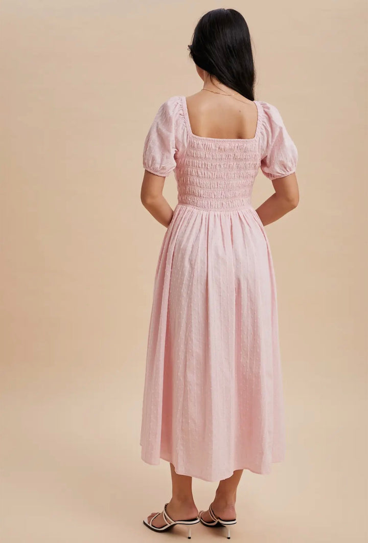 The Brynnleigh | Pastel Midi Smocking Dress