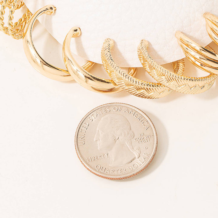 Five Pair Assorted Hoop Earrings Set