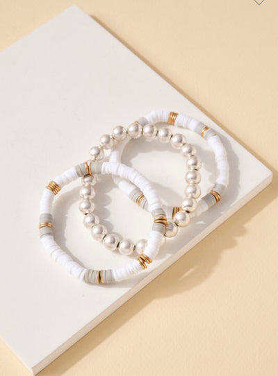 White Heirshi Bead Bracelet