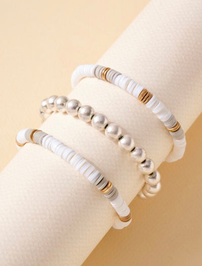 White Heirshi Bead Bracelet
