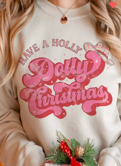 Holly Dolly Christmas Crew Neck