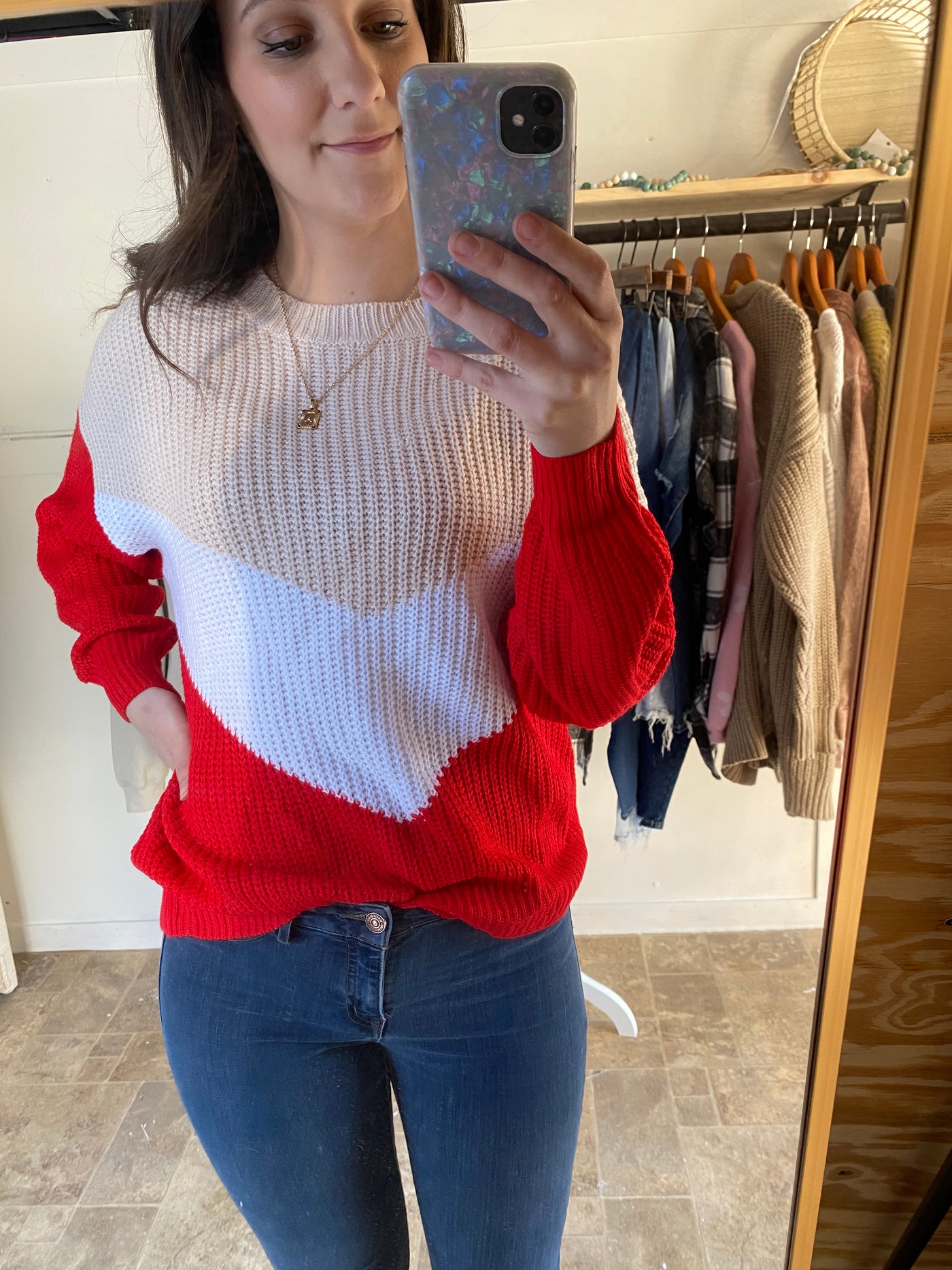 Tri Colored Sweater